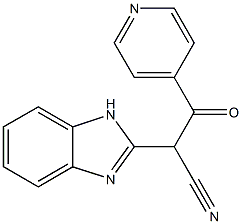 2-(1H-benzo[d]imidazol-2-yl)-3-oxo-3-(4-pyridyl)propanenitrile Struktur