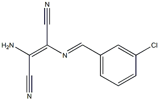 (E)-2-amino-3-{[(E)-(3-chlorophenyl)methylidene]amino}-2-butenedinitrile Struktur