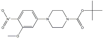 tert-butyl 4-(3-methoxy-4-nitrophenyl)tetrahydro-1(2H)-pyrazinecarboxylate Structure