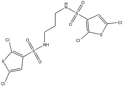 N3-(3-{[(2,5-dichloro-3-thienyl)sulfonyl]amino}propyl)-2,5-dichlorothiophene-3-sulfonamide 化学構造式