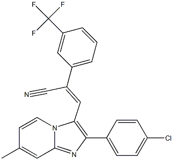(Z)-3-[2-(4-chlorophenyl)-7-methylimidazo[1,2-a]pyridin-3-yl]-2-[3-(trifluoromethyl)phenyl]-2-propenenitrile Structure