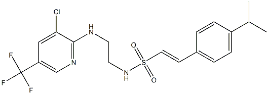 (E)-N-(2-{[3-chloro-5-(trifluoromethyl)-2-pyridinyl]amino}ethyl)-2-(4-isopropylphenyl)-1-ethenesulfonamide Structure