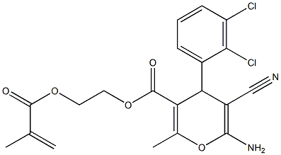 2-(methacryloyloxy)ethyl 6-amino-5-cyano-4-(2,3-dichlorophenyl)-2-methyl-4H-pyran-3-carboxylate 结构式