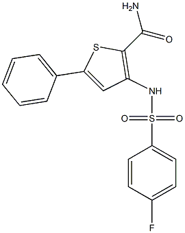 3-{[(4-fluorophenyl)sulfonyl]amino}-5-phenylthiophene-2-carboxamide