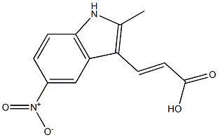 (E)-3-(2-methyl-5-nitro-1H-indol-3-yl)acrylic acid 化学構造式