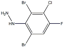 1-(2,6-dibromo-3-chloro-4-fluorophenyl)hydrazine 化学構造式