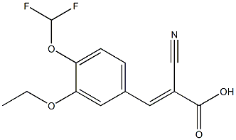 (2E)-2-cyano-3-[4-(difluoromethoxy)-3-ethoxyphenyl]acrylic acid Struktur