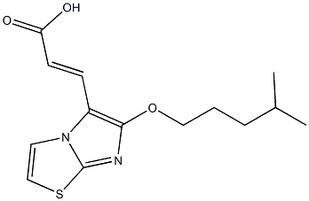 (2E)-3-{6-[(4-methylpentyl)oxy]imidazo[2,1-b][1,3]thiazol-5-yl}acrylic acid 化学構造式