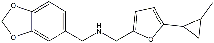 (2H-1,3-benzodioxol-5-ylmethyl)({[5-(2-methylcyclopropyl)furan-2-yl]methyl})amine Struktur