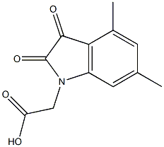 (4,6-dimethyl-2,3-dioxo-2,3-dihydro-1H-indol-1-yl)acetic acid Structure