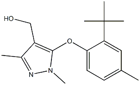 [5-(2-tert-butyl-4-methylphenoxy)-1,3-dimethyl-1H-pyrazol-4-yl]methanol Struktur