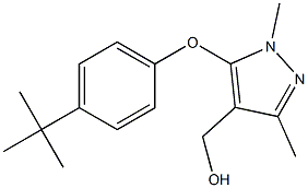 [5-(4-tert-butylphenoxy)-1,3-dimethyl-1H-pyrazol-4-yl]methanol Struktur