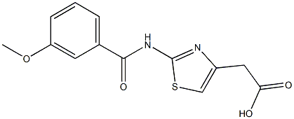 {2-[(3-methoxybenzoyl)amino]-1,3-thiazol-4-yl}acetic acid Structure