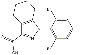 1-(2,6-dibromo-4-methylphenyl)-4,5,6,7-tetrahydro-1H-indazole-3-carboxylic acid Structure