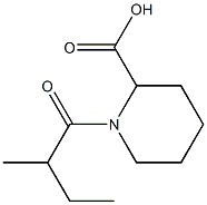 1-(2-methylbutanoyl)piperidine-2-carboxylic acid Struktur