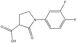 1-(3,4-difluorophenyl)-2-oxopyrrolidine-3-carboxylic acid, 1017417-44-5, 结构式