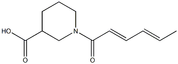 1-[(2E,4E)-hexa-2,4-dienoyl]piperidine-3-carboxylic acid Structure