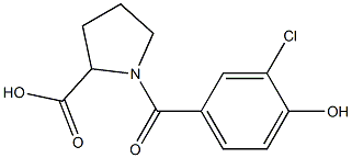 1-[(3-chloro-4-hydroxyphenyl)carbonyl]pyrrolidine-2-carboxylic acid Structure