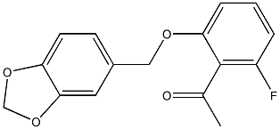 1-[2-(2H-1,3-benzodioxol-5-ylmethoxy)-6-fluorophenyl]ethan-1-one Structure