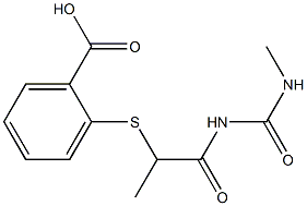2-({1-[(methylcarbamoyl)amino]-1-oxopropan-2-yl}sulfanyl)benzoic acid Structure