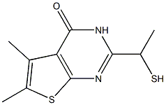 2-(1-mercaptoethyl)-5,6-dimethylthieno[2,3-d]pyrimidin-4(3H)-one Struktur