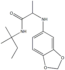 2-(2H-1,3-benzodioxol-5-ylamino)-N-(2-methylbutan-2-yl)propanamide Struktur