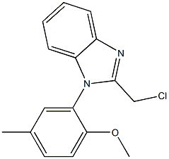2-(chloromethyl)-1-(2-methoxy-5-methylphenyl)-1H-1,3-benzodiazole 结构式