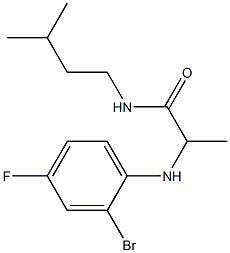 2-[(2-bromo-4-fluorophenyl)amino]-N-(3-methylbutyl)propanamide Struktur