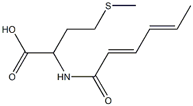 2-[(2E,4E)-hexa-2,4-dienoylamino]-4-(methylthio)butanoic acid Struktur