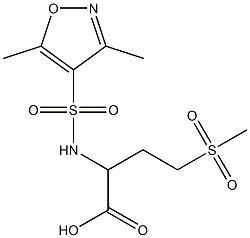 2-[(3,5-dimethyl-1,2-oxazole-4-)sulfonamido]-4-methanesulfonylbutanoic acid Structure