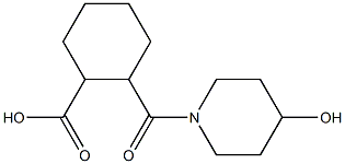 2-[(4-hydroxypiperidin-1-yl)carbonyl]cyclohexanecarboxylic acid Structure