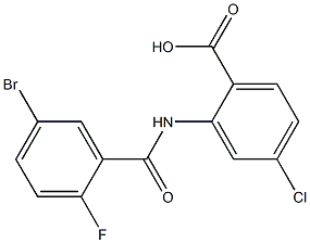 2-[(5-bromo-2-fluorobenzene)amido]-4-chlorobenzoic acid,,结构式