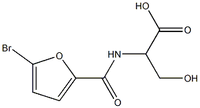 2-[(5-bromo-2-furoyl)amino]-3-hydroxypropanoic acid Structure