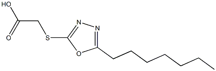 2-[(5-heptyl-1,3,4-oxadiazol-2-yl)sulfanyl]acetic acid 结构式