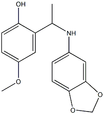 2-[1-(2H-1,3-benzodioxol-5-ylamino)ethyl]-4-methoxyphenol Struktur