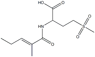 2-{[(2E)-2-methylpent-2-enoyl]amino}-4-(methylsulfonyl)butanoic acid 化学構造式