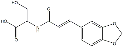2-{[(2E)-3-(1,3-benzodioxol-5-yl)prop-2-enoyl]amino}-3-hydroxypropanoic acid Structure