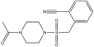 2-{[(4-acetylpiperazine-1-)sulfonyl]methyl}benzonitrile 化学構造式