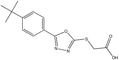 2-{[5-(4-tert-butylphenyl)-1,3,4-oxadiazol-2-yl]sulfanyl}acetic acid 结构式