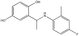 2-{1-[(4-fluoro-2-methylphenyl)amino]ethyl}benzene-1,4-diol Struktur