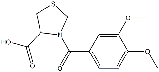 3-(3,4-dimethoxybenzoyl)-1,3-thiazolidine-4-carboxylic acid Structure
