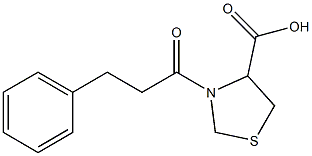 3-(3-phenylpropanoyl)-1,3-thiazolidine-4-carboxylic acid,,结构式