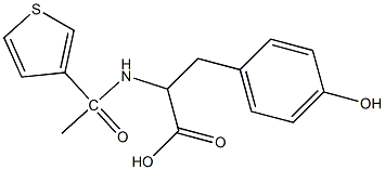 3-(4-hydroxyphenyl)-2-[1-(thiophen-3-yl)acetamido]propanoic acid,,结构式