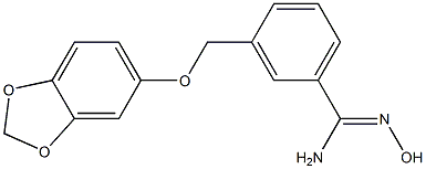 3-[(2H-1,3-benzodioxol-5-yloxy)methyl]-N'-hydroxybenzene-1-carboximidamide Struktur