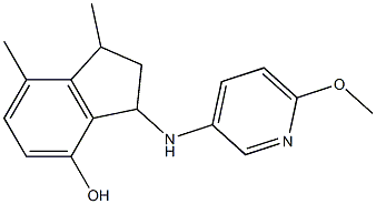 3-[(6-methoxypyridin-3-yl)amino]-1,7-dimethyl-2,3-dihydro-1H-inden-4-ol Structure