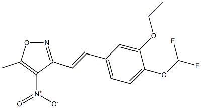 3-{(E)-2-[4-(difluoromethoxy)-3-ethoxyphenyl]vinyl}-5-methyl-4-nitroisoxazole Struktur