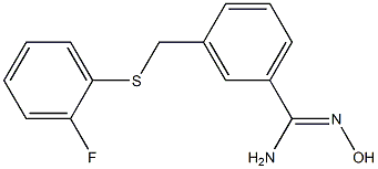  3-{[(2-fluorophenyl)sulfanyl]methyl}-N'-hydroxybenzene-1-carboximidamide