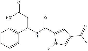 3-{[(4-acetyl-1-methyl-1H-pyrrol-2-yl)carbonyl]amino}-3-phenylpropanoic acid 结构式