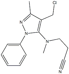 3-{[4-(chloromethyl)-3-methyl-1-phenyl-1H-pyrazol-5-yl](methyl)amino}propanenitrile Struktur