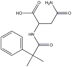 3-carbamoyl-2-(2-methyl-2-phenylpropanamido)propanoic acid Struktur